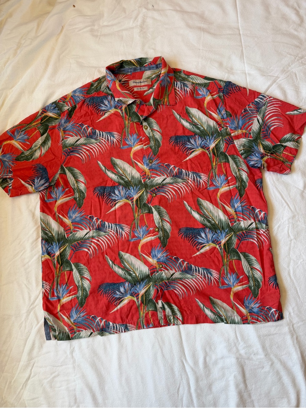 Tommy Bahama Red Tropical Floral Short-Sleeve Button-Down Shirt